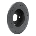 R1 79-81 Toyota Celica Rear Right Drilled & Slotted Black Brake Rotor