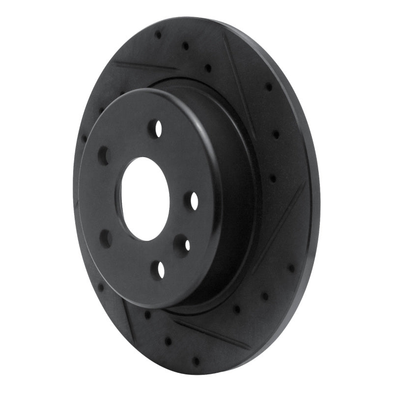R1 16-23 Chevrolet Cruze Rear Right Drilled & Slotted Black Brake Rotor