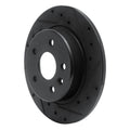 R1 16-23 Chevrolet Cruze Rear Right Drilled & Slotted Black Brake Rotor