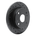 R1 79-81 Toyota Celica Rear Right Drilled & Slotted Black Brake Rotor