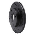 R1 89-94 Suzuki Swift Front Right Drilled & Slotted Black Brake Rotor