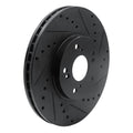 R1 04-14 Acura TSX Front Right Drilled & Slotted Black Brake Rotor