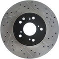 R1 04-14 Acura TSX Front Left Drilled & Slotted Black Brake Rotor