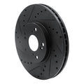 R1 04-14 Acura TSX Front Left Drilled & Slotted Black Brake Rotor