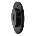 R1 10-25 Buick Regal Rear Right Drilled & Slotted Black Brake Rotor