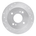 R1 1979-1981 Nissan Maxima Rear Left Drilled & Slotted Silver Brake Rotor