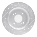 R1 1979-1981 Nissan Maxima Rear Left Drilled & Slotted Silver Brake Rotor