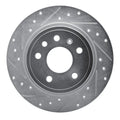 R1 99-10 Saab 9-5 Rear Left Drilled & Slotted Silver Brake Rotor