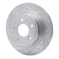 R1 99-10 Saab 9-5 Rear Left Drilled & Slotted Silver Brake Rotor