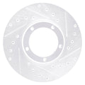 DFC 85-92 Toyota Pickup Front Right Drilled & Slotted Silver Brake Rotor