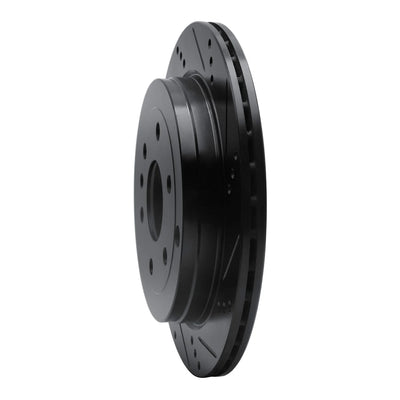 R1 07-17 Buick Enclave Rear Right Drilled & Slotted Black Brake Rotor