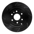 R1 07-17 Buick Enclave Rear Right Drilled & Slotted Black Brake Rotor
