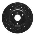 R1 05-16 Smart Fortwo Front Right Drilled & Slotted Black Brake Rotor