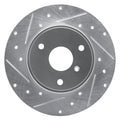 R1 05-16 Smart Fortwo Front Left Drilled & Slotted Black Brake Rotor