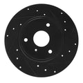 R1 05-16 Smart Fortwo Front Left Drilled & Slotted Black Brake Rotor