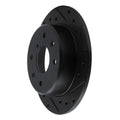 R1 86-88 Mazda RX-7 Rear Right Drilled & Slotted Black Brake Rotor