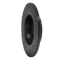 R1 00-08 Audi A4 (USA/Canada) Rear Left Drilled & Slotted Black Brake Rotor