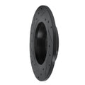 R1 00-08 Audi A4 (USA/Canada) Rear Right Drilled & Slotted Black Brake Rotor
