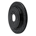 R1 13-19 Cadillac ATS Rear Left Drilled & Slotted Black Brake Rotor