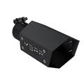 MBRP Universal 4in Hex Tip 2.5in Inlet 10in Length w/ Logo - Black Coated