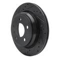 R1 06-20 BMW 328I Rear Left Drilled & Slotted Black Brake Rotor