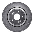 R1 Concepts Brake Rotor Drilled and Slotted Silver Fits Genesis G80