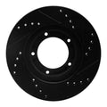 R1 95-04 Toyota Tacoma Front Left Drilled & Slotted Black Brake Rotor