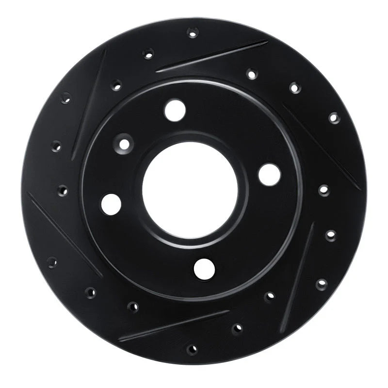 R1 96-15 Ford Fiesta (Mexico) Front Left Drilled & Slotted Black Brake Rotor