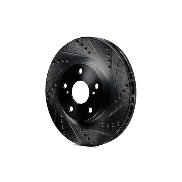 R1 96-15 Ford Fiesta (Mexico) Front Right Drilled & Slotted Black Brake Rotor