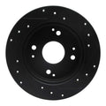 R1 92-97 Acura CL Rear Left Drilled & Slotted Black Brake Rotor