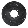 R1 84-87 Isuzu Pickup Front Left Drilled & Slotted Black Brake Rotor