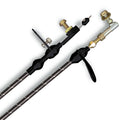 48IN VINTAGE BLACK WRAP WITH WHITE TRACERS 727 KICKDOWN CABLE W/ BLACK FITTINGS