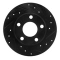 R1 99-05 Audi A6 Quattro Rear Right Drilled & Slotted Black Brake Rotor