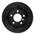 R1 07-19 BMW X5 Rear Right Drilled & Slotted Black Brake Rotor