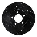 R1 93-07 Ford Thunderbird Front Left Drilled & Slotted Black Brake Rotor