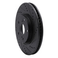 R1 06-20 Lexus ES350 Front Right Drilled & Slotted Black Brake Rotor