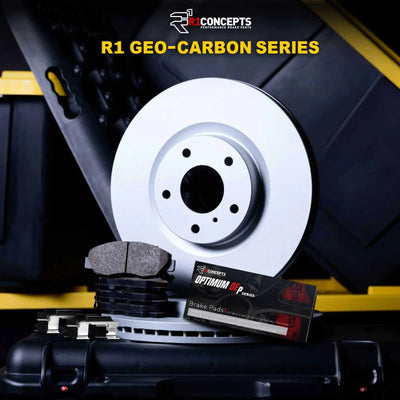 R1 11-25 Hyundai Elantra Coupe Rear Carbon Coated Brake Rotor Set w/Optimum OE Pads and Hardware