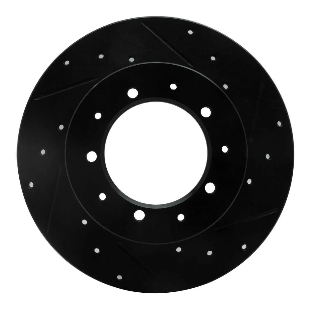 R1 88-89 Merkur SCORPIO Rear Right Drilled & Slotted Black Brake Rotor
