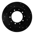 R1 88-89 Merkur SCORPIO Rear Right Drilled & Slotted Black Brake Rotor