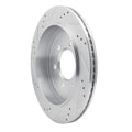 R1 Concepts Brake Rotor Drilled and Slotted Silver Fits Ford Expedition