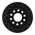 R1 00-08 Audi A4 Quattro Rear Right Drilled Black Brake Rotor
