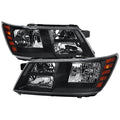 HEADLIGHTS MATTE BLACK HOUSING CLEAR LENS - NO BULBS INCLUDED