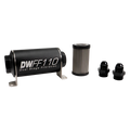 DeatschWerks Stainless Steel 8AN 40 Micron Universal Inline Fuel Filter Housing Kit (110mm)
