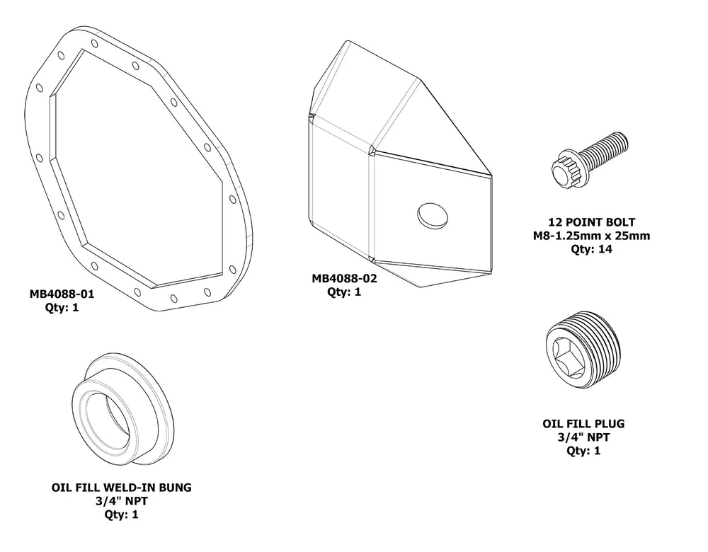 Motobilt differential cover