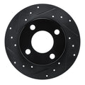 R1 89-91 Audi 100 Quattro Rear Left Drilled & Slotted Black Brake Rotor