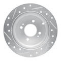 R1 Concepts Brake Rotor Drilled and Slotted Silver Fits Dodge Attitude