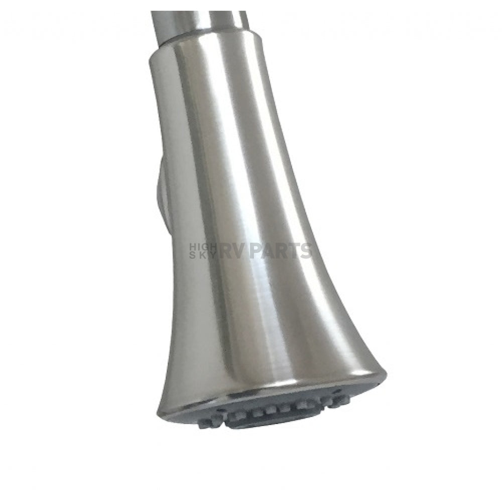 8IN METAL SNG LEVER KITCHEN PULLDOWN TRUMPET HEAD MAG SPRAYHOLDER SS FLEX SUPPLY LINE BRUSH NICKEL
