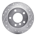 R1 95-99 BMW 318TI Rear Right Drilled & Slotted Silver Brake Rotor