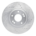 R1 04-11 Hyundai AZERA Front Right Drilled & Slotted Silver Brake Rotor