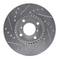 R1 99-07 Suzuki Esteem Front Right Drilled & Slotted Silver Brake Rotor